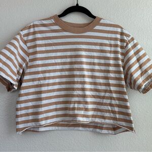 Original Use Tan and White Striped Tee